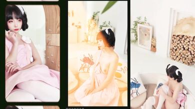 稀有露脸 高端摄影ACG业界女神爆机少女 喵小吉 小清新《蜜桃乌龙》粉色少女蜜鲍愈加饱满 无比紧实的感觉 (2)